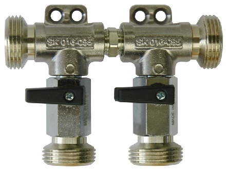 3-ways CO2 distribution incl. 2 valves, 3/4" thread